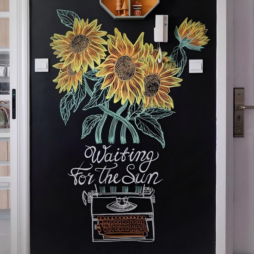 Test patch on dark wall showing white opacity, gradients, and sharp edges