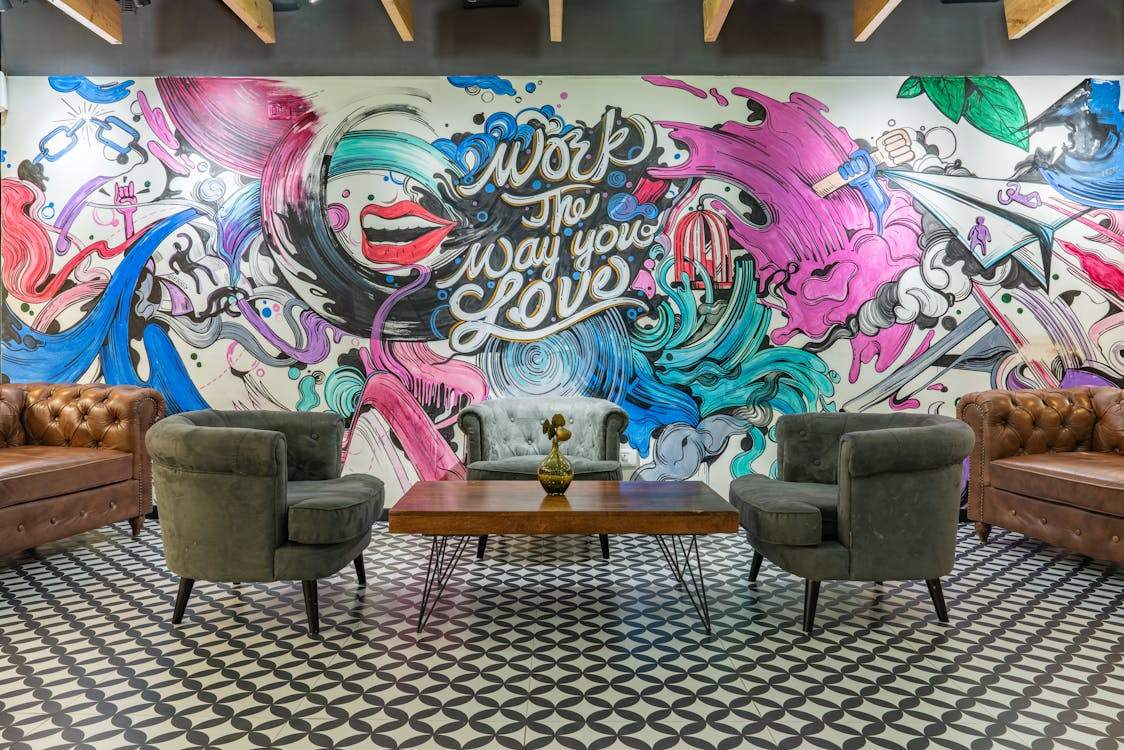 Wall printer machine printing on painted walls and putty walls
